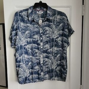 Tommy Bahama NWT Palm Tree Print Men's Short Sleev Button Down Shirt